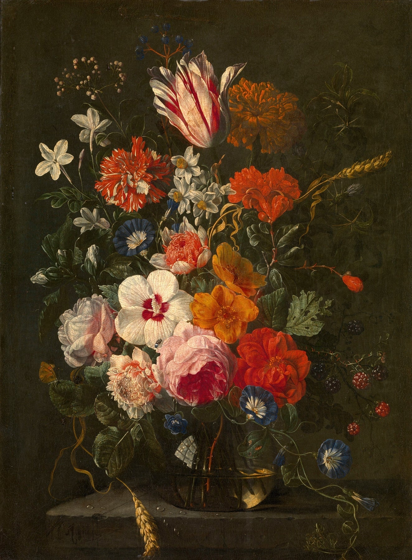 Floral Oil Painting - Colorful Bouquet Still Life Wall Art - Oil Painting Haven