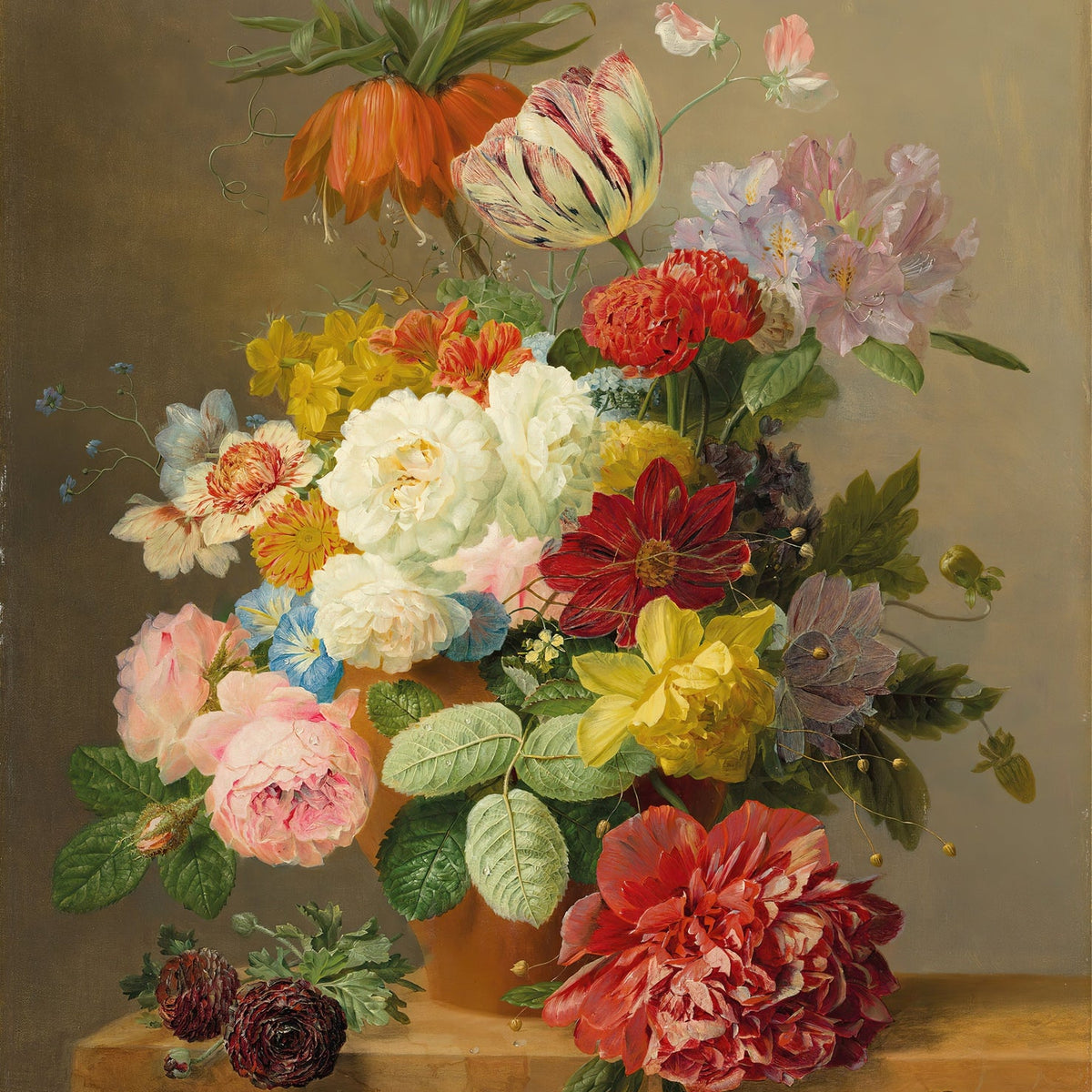 Floral Oil Painting - Colorful Still Life Bouquet Hand - Painted - Oil Painting Haven