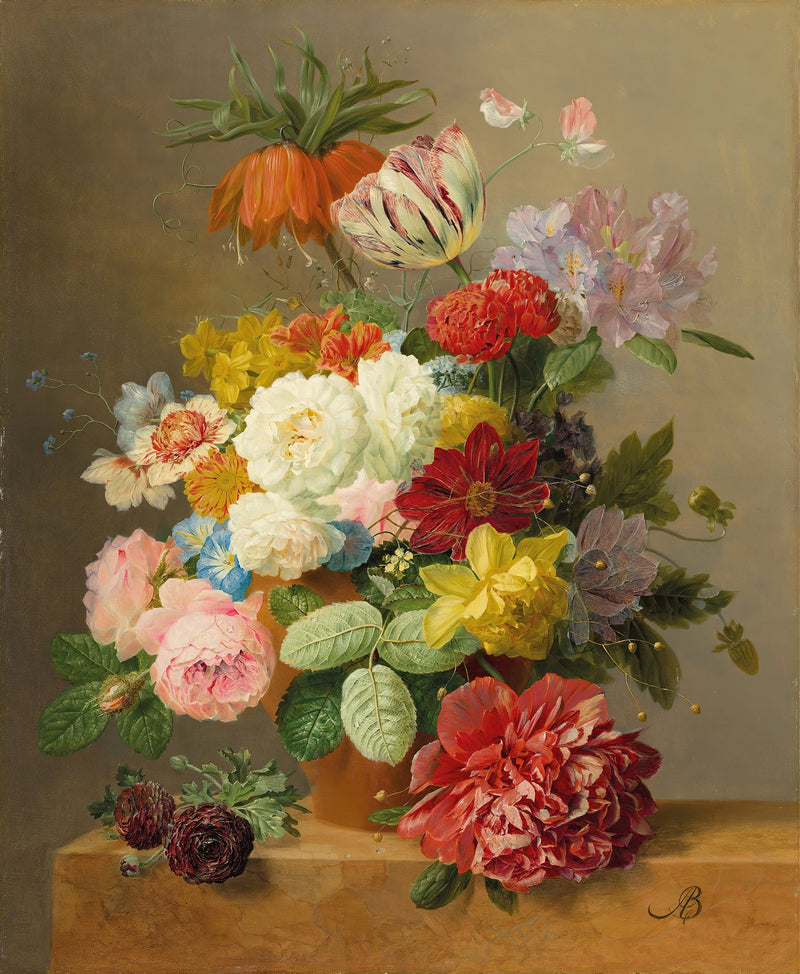 Floral Oil Painting - Colorful Still Life Bouquet Hand - Painted - Oil Painting Haven