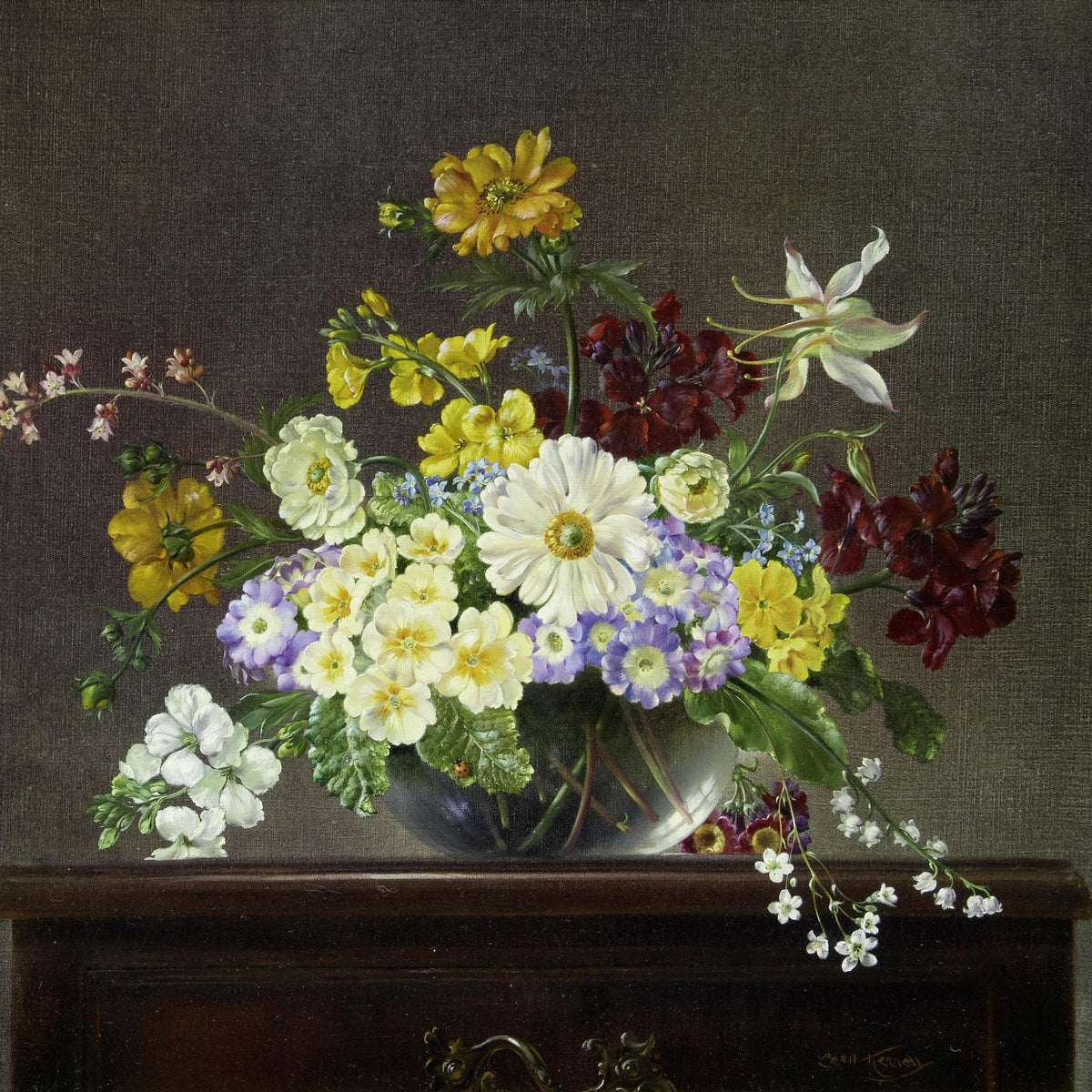 Floral Oil Painting - Colorful Wildflower Still Life Artwork - Oil Painting Haven