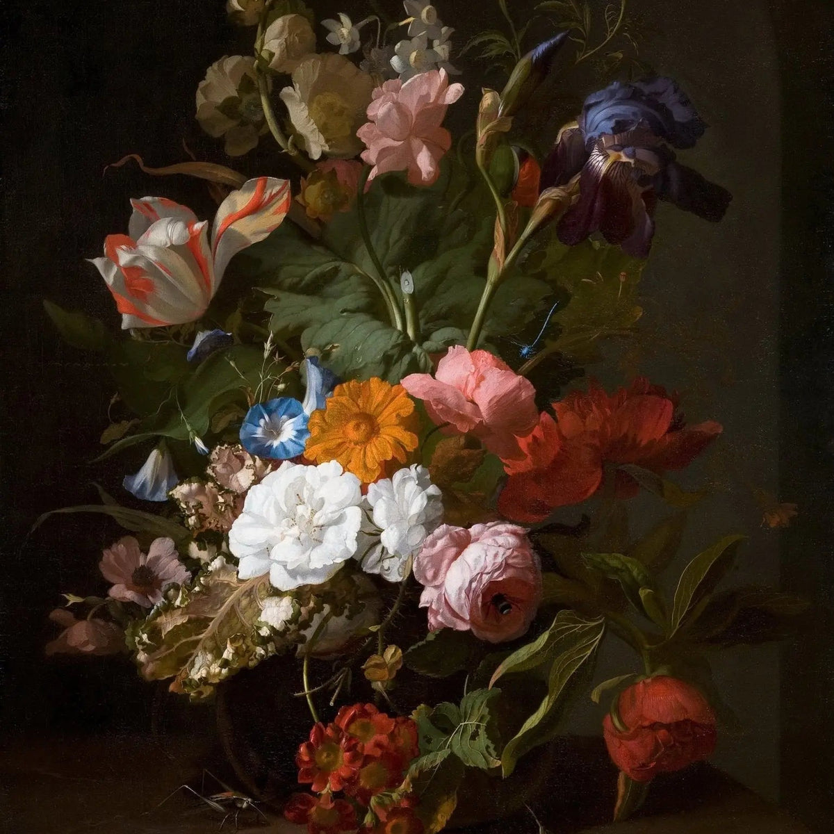 Floral Oil Painting - Diverse Bouquet with Insects - Oil Painting Haven