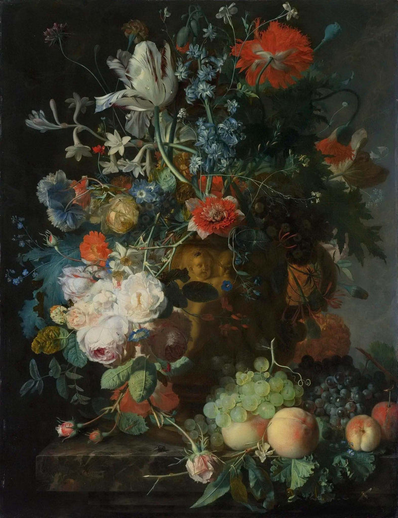 Pintura al óleo floral - Ramo elaborado con frutas