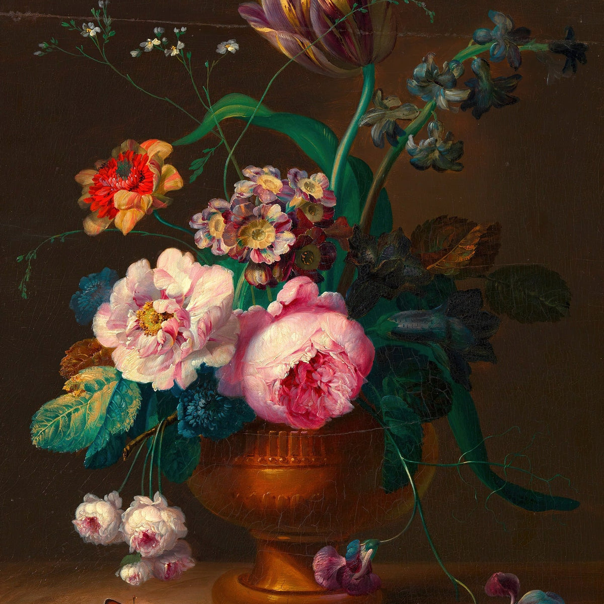 Floral Oil Painting - Elegant Still Life Bouquet Hand - Painted - Oil Painting Haven