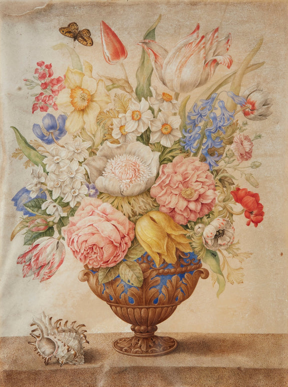 Floral Oil Painting - Elegant Tulip and Rose Vase Still Life - Oil Painting Haven
