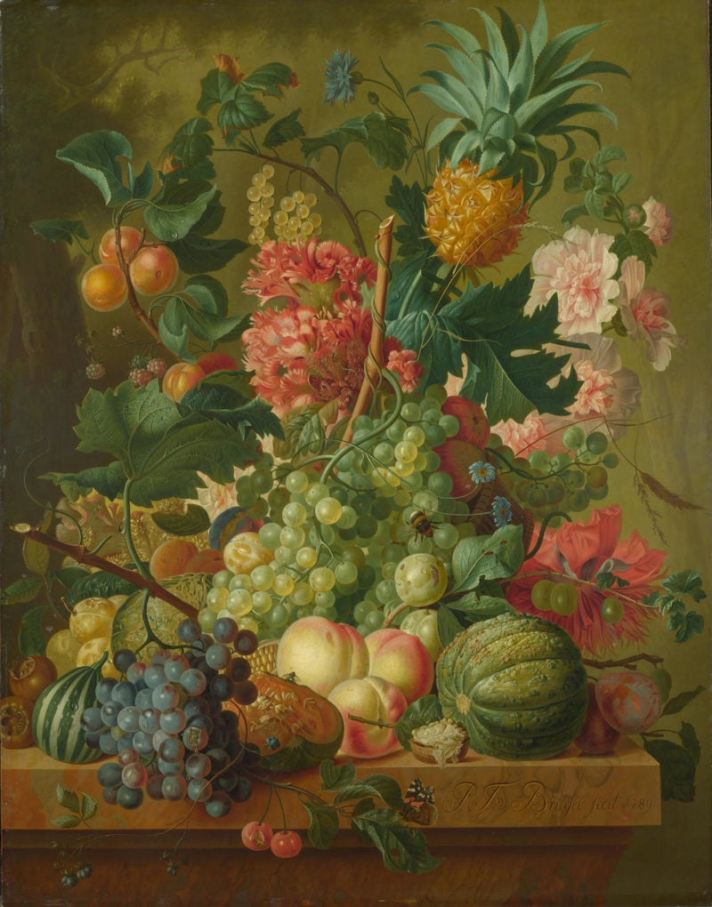 Floral Oil Painting - Flowers and Bountiful Fruits - Oil Painting Haven
