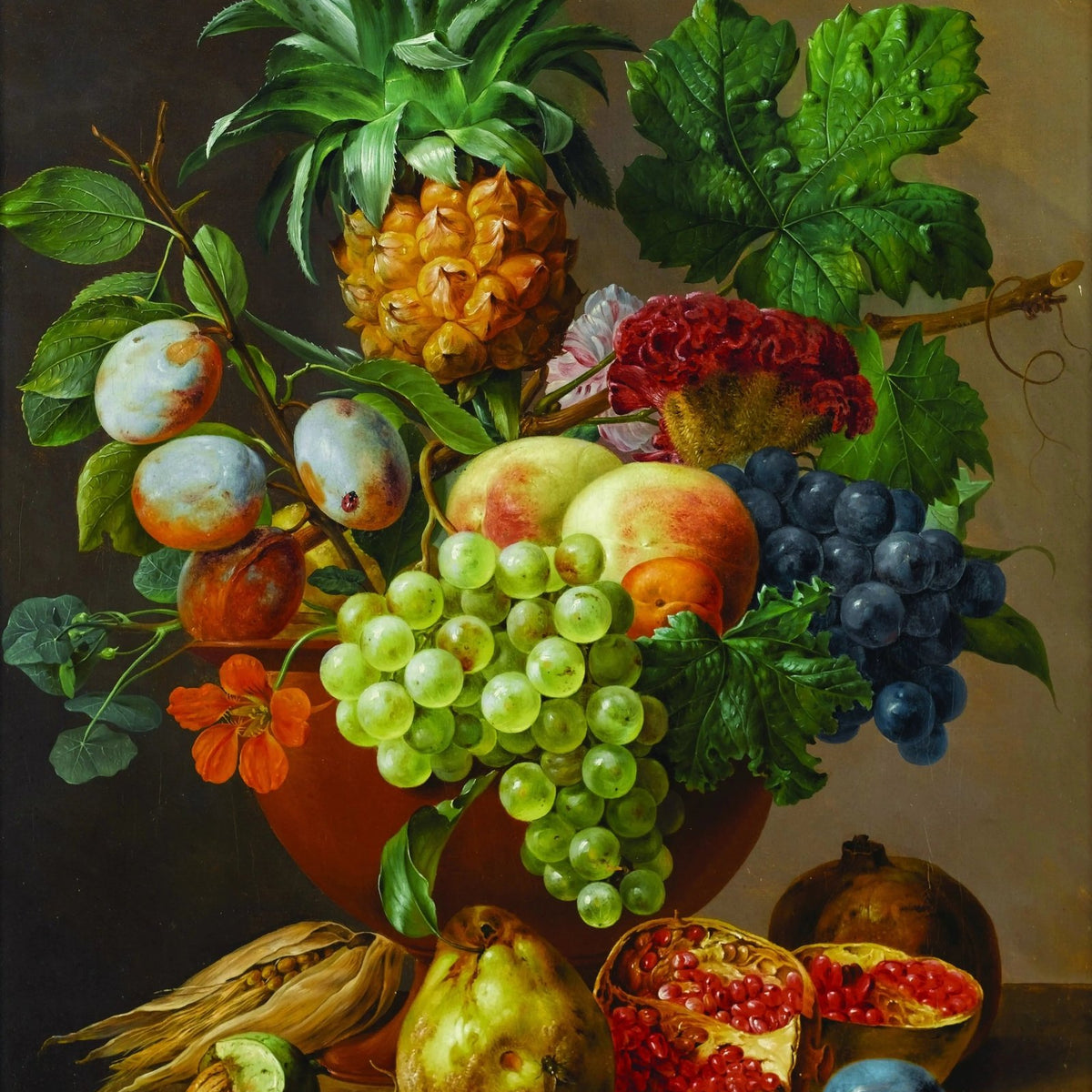 Floral Oil Painting - Flowers with Assorted Fruits - Oil Painting Haven
