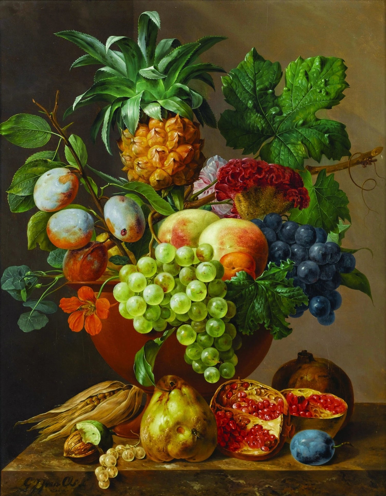 Floral Oil Painting - Flowers with Assorted Fruits - Oil Painting Haven