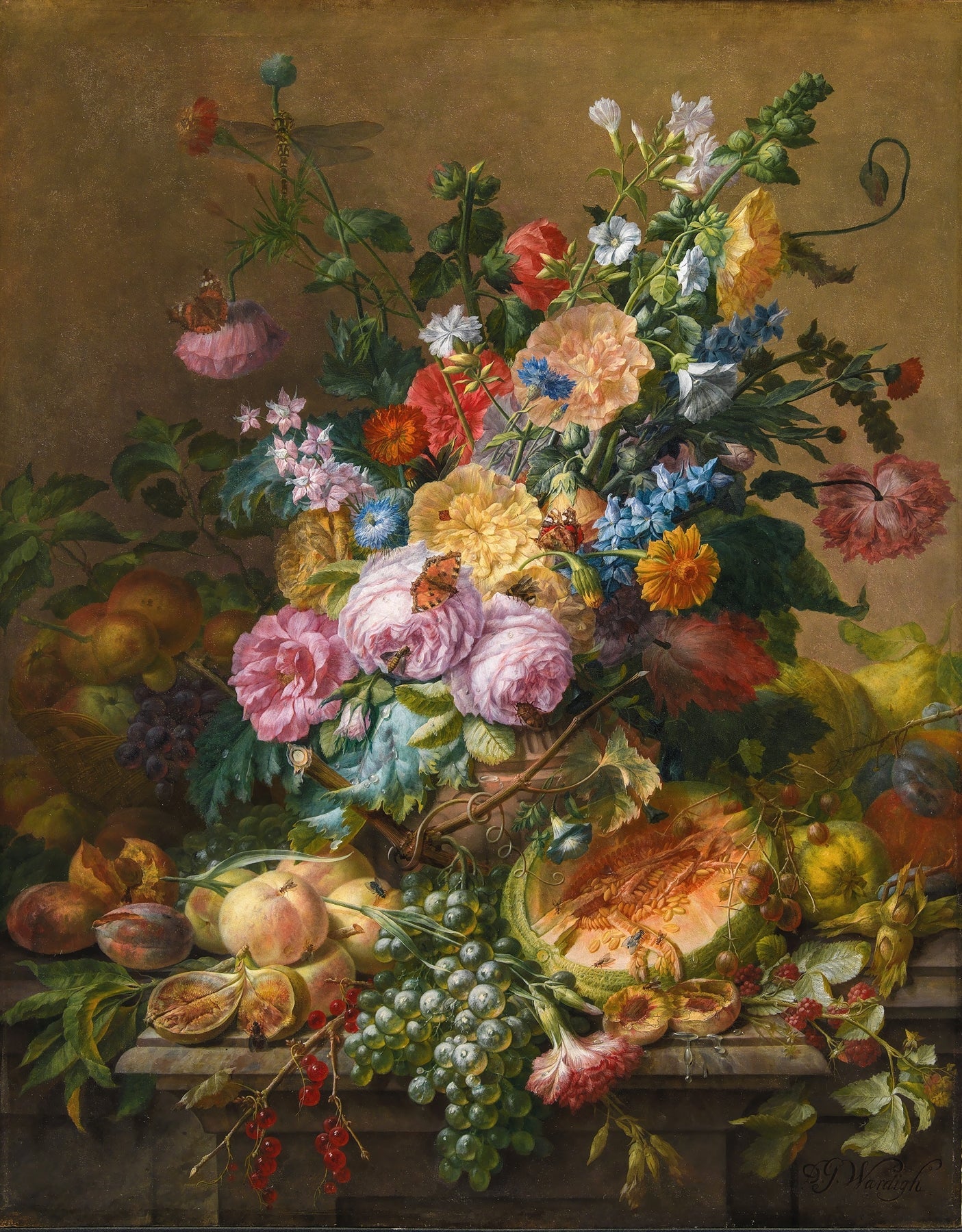 Floral Oil Painting - Fruit and Flower Still Life Wall Art - Oil Painting Haven