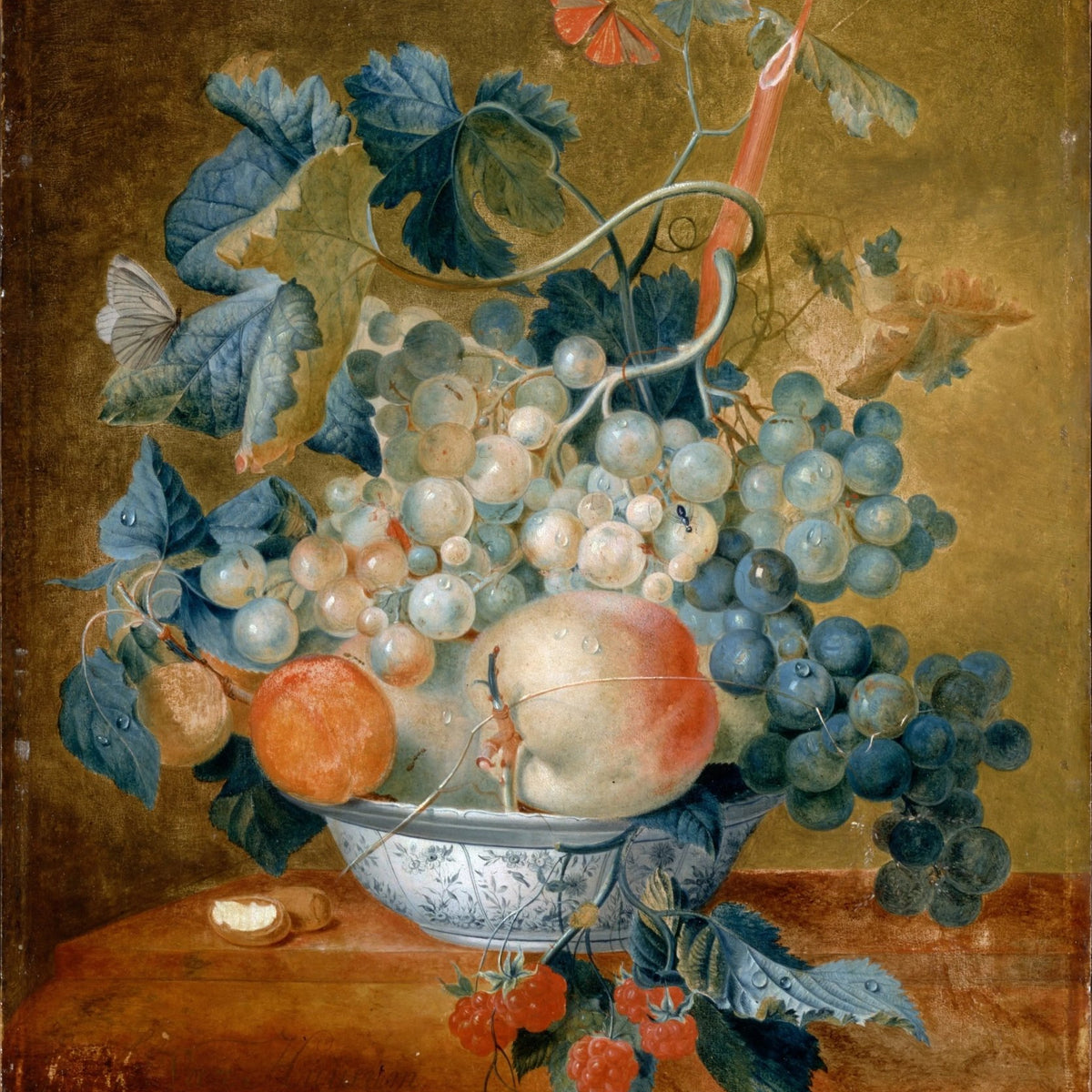 Floral Oil Painting - Fruit Still Life with Butterflies - Oil Painting Haven