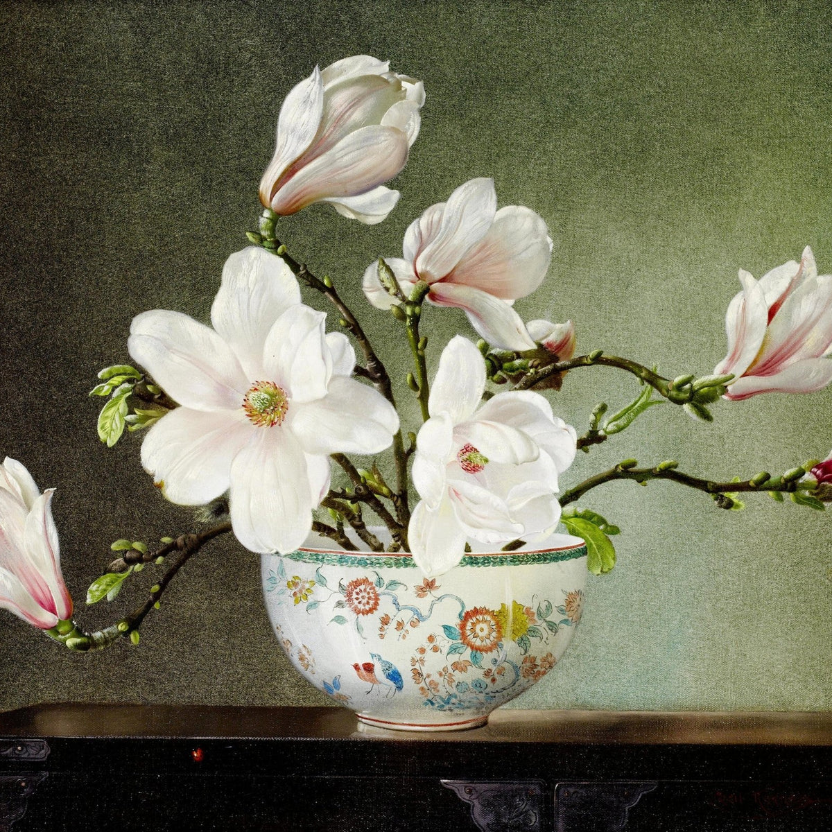 Floral Oil Painting - Hand - Painted Magnolia Still Life Art - Oil Painting Haven