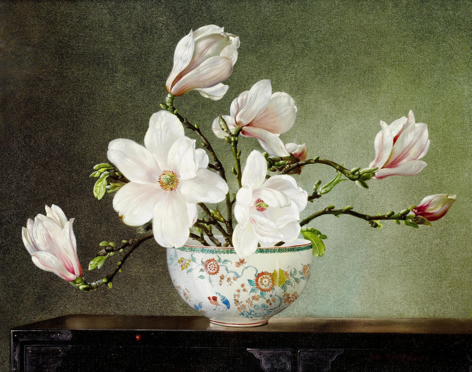 Floral Oil Painting - Hand - Painted Magnolia Still Life Art - Oil Painting Haven