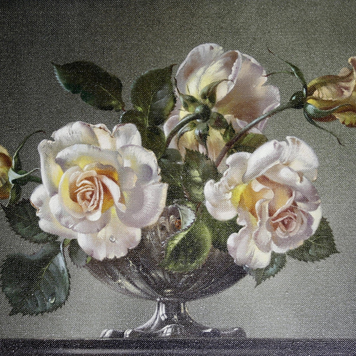 Floral Oil Painting - Hand - Painted Rose Still Life Wall Art - Oil Painting Haven