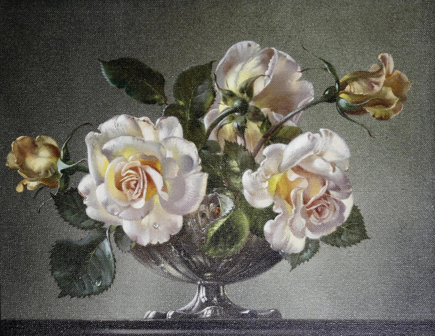 Floral Oil Painting - Hand - Painted Rose Still Life Wall Art - Oil Painting Haven