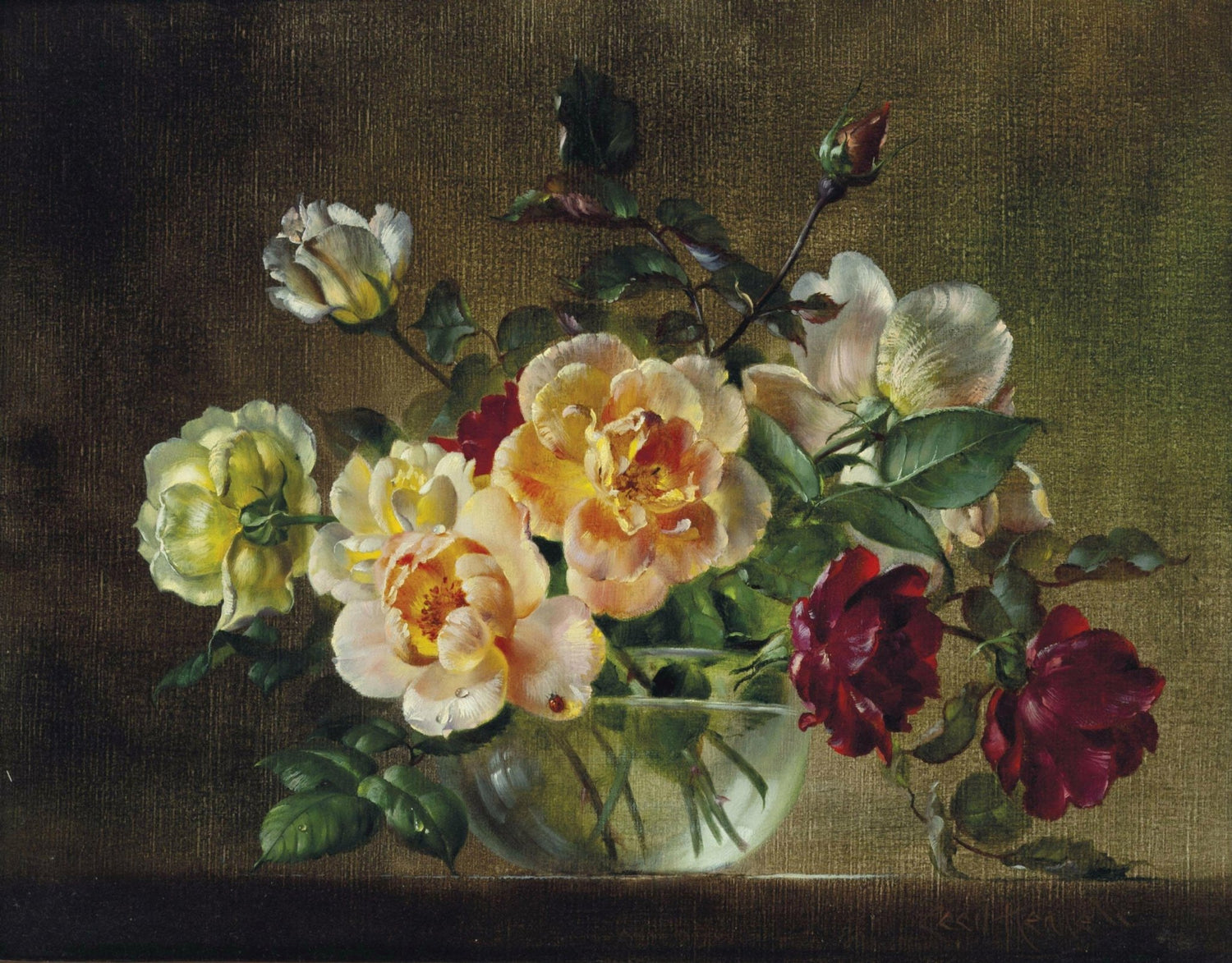 Floral Oil Painting - Hand - Painted Roses Still Life Wall Art - Oil Painting Haven