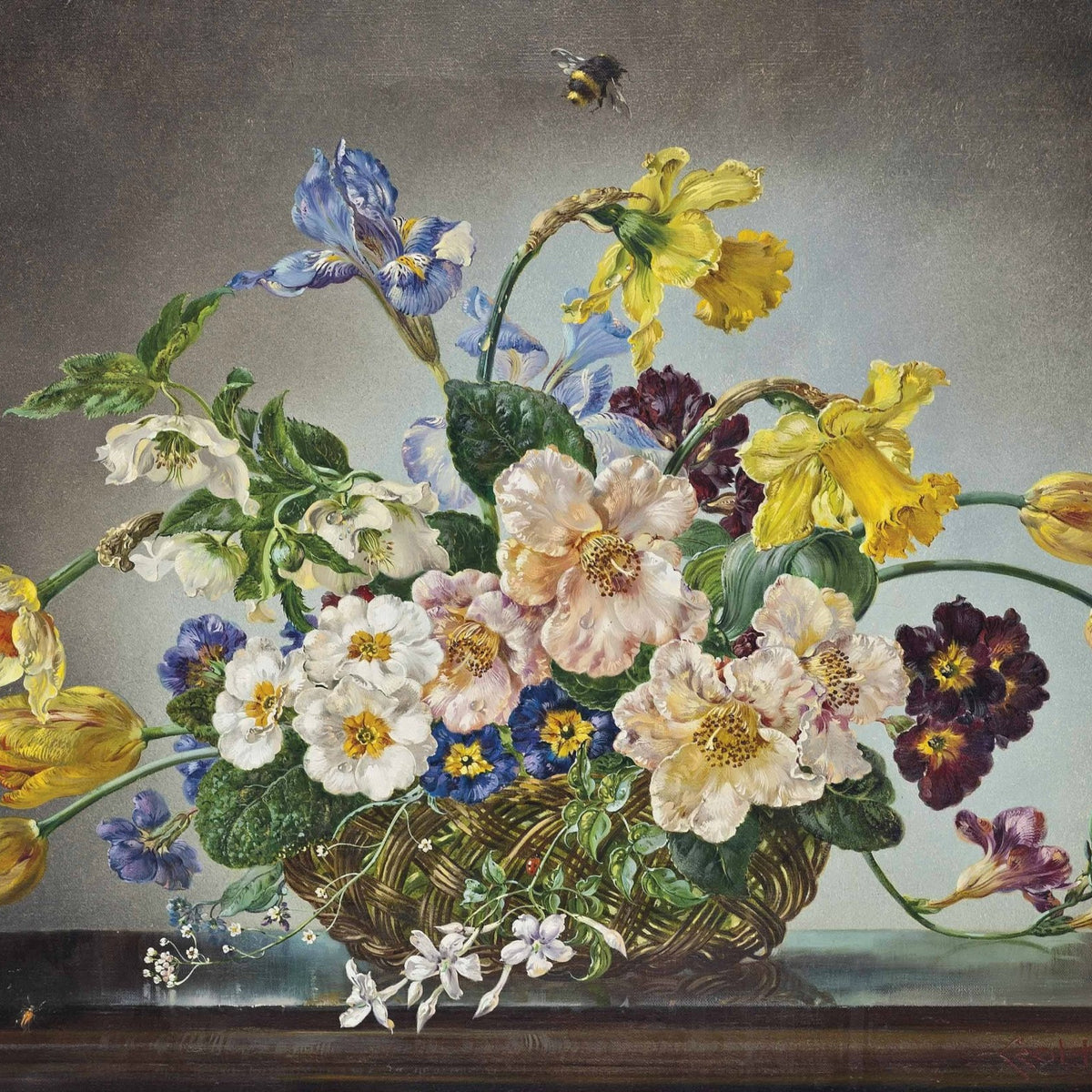 Floral Oil Painting - Hand - Painted Spring Flowers Still Life - Oil Painting Haven