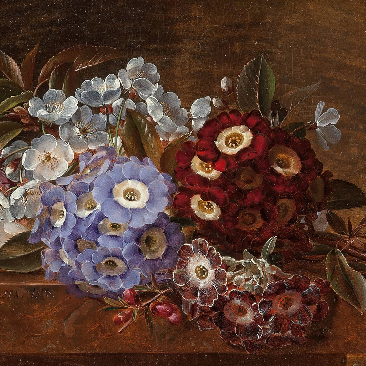 Floral Oil Painting - Hydrangea Bouquet Hand - Painted Canvas - Oil Painting Haven