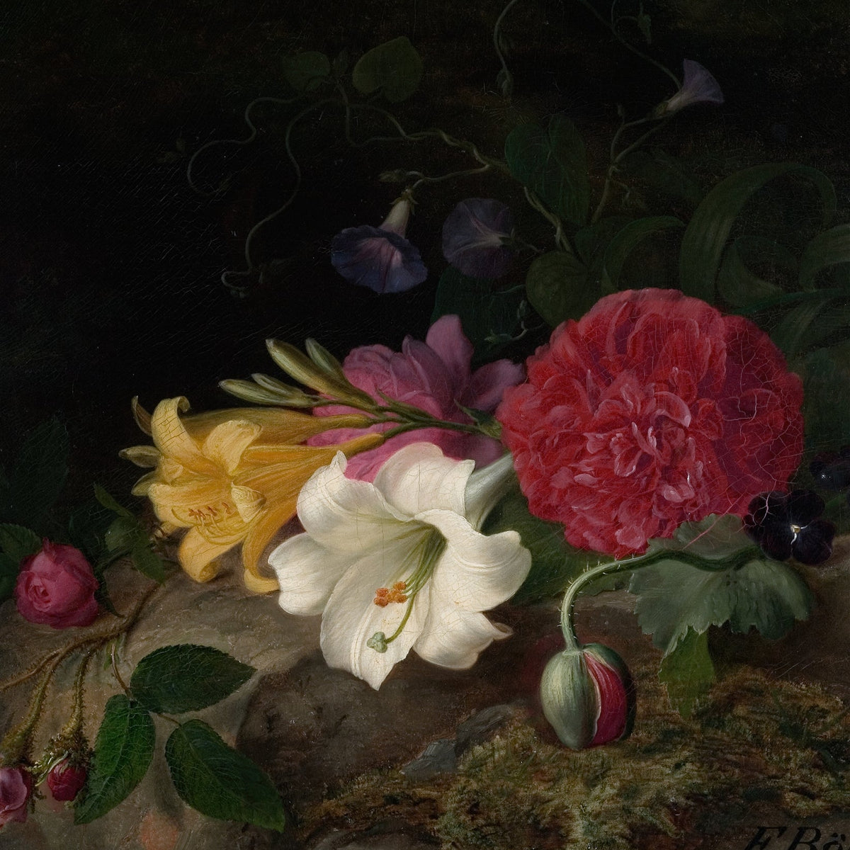 Floral Oil Painting - Lily and Carnation Still Life Artwork - Oil Painting Haven
