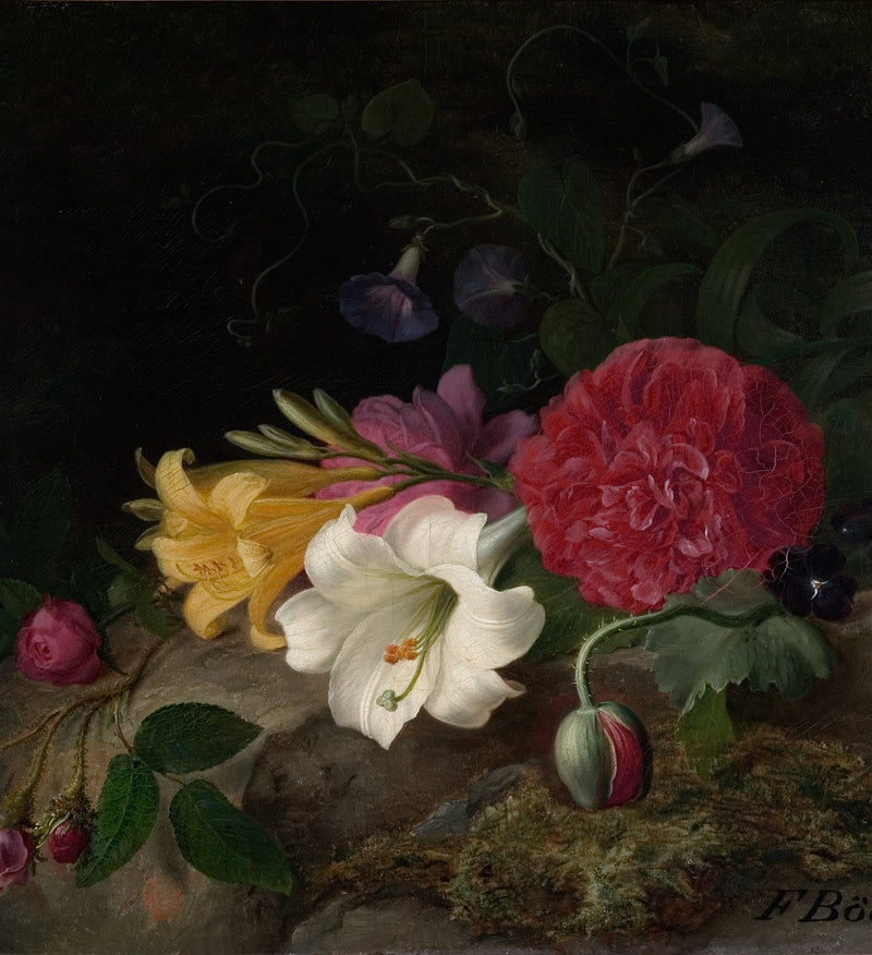 Floral Oil Painting - Lily and Carnation Still Life Artwork - Oil Painting Haven