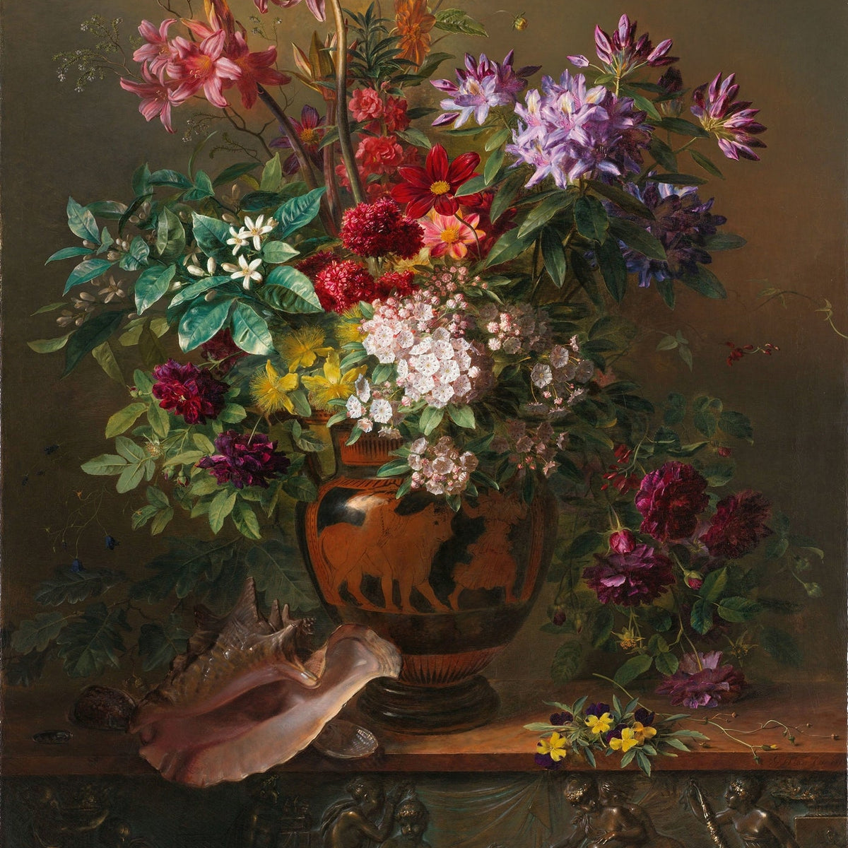 Floral Oil Painting - Luxury Bouquet in Classical Vase Canvas - Oil Painting Haven