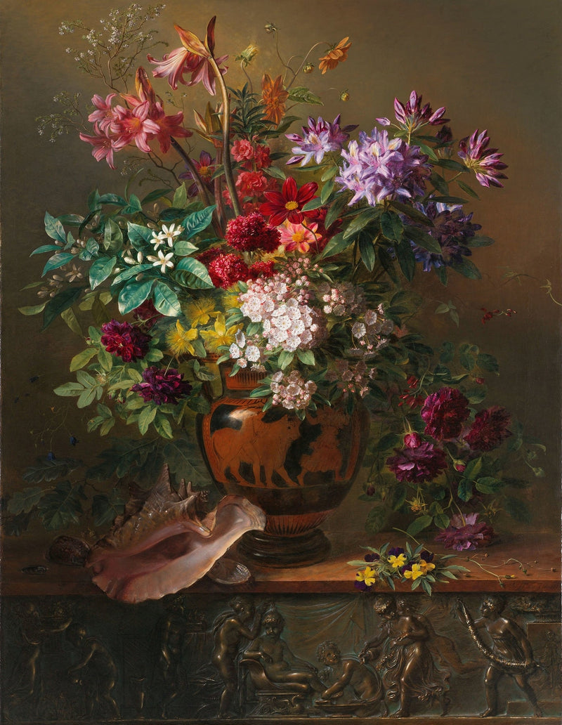 Floral Oil Painting - Luxury Bouquet in Classical Vase Canvas - Oil Painting Haven