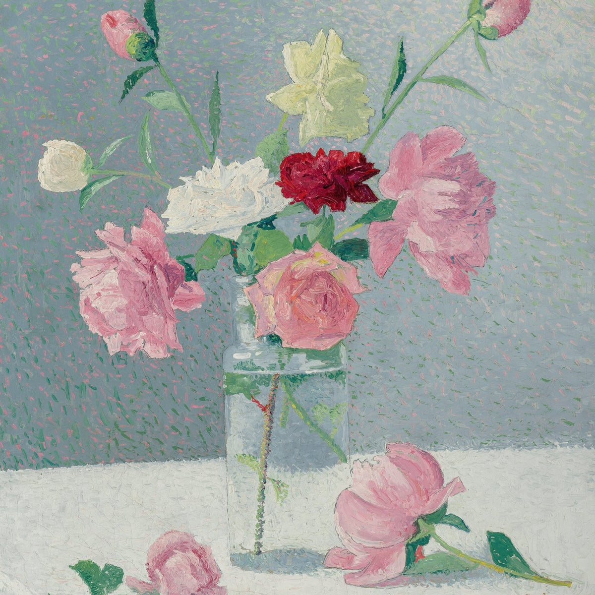 Floral Oil Painting - Pink and White Flowers Hand - Painted Art - Oil Painting Haven