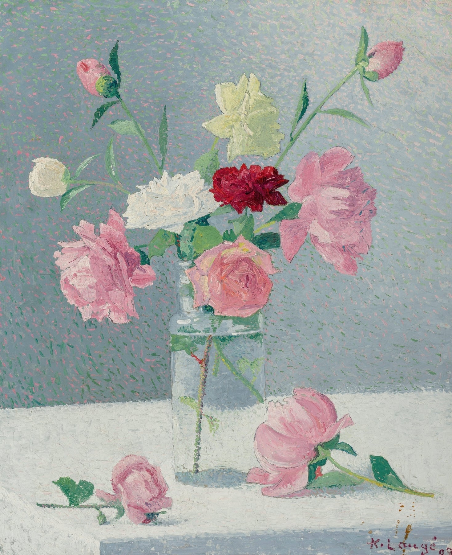 Floral Oil Painting - Pink and White Flowers Hand - Painted Art - Oil Painting Haven
