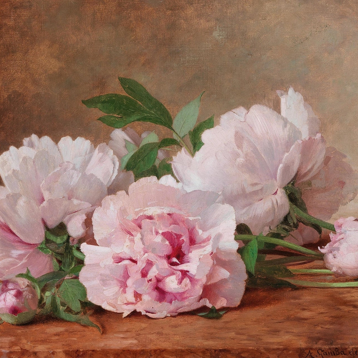 Floral Oil Painting - Pink Peony Still Life Hand - Painted Art - Oil Painting Haven