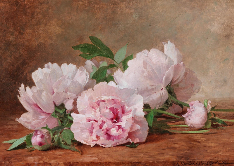 Floral Oil Painting - Pink Peony Still Life Hand - Painted Art - Oil Painting Haven