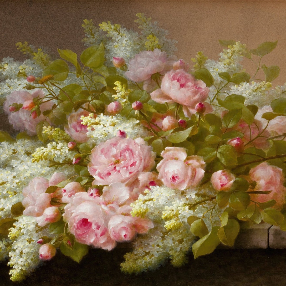 Floral Oil Painting - Pink Rose Bouquet Hand - Painted Canvas - Oil Painting Haven