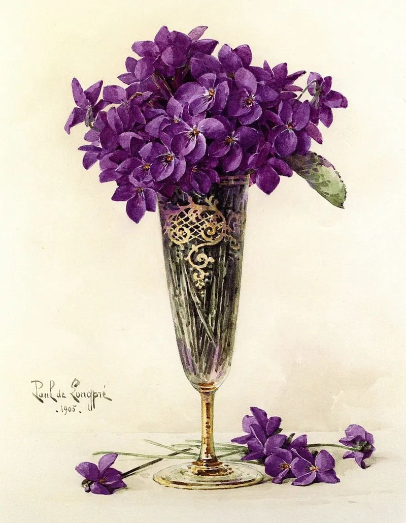 Blumen-Ölgemälde – Rosa Rose in Vase mit Schmetterlingen (Wandbild)