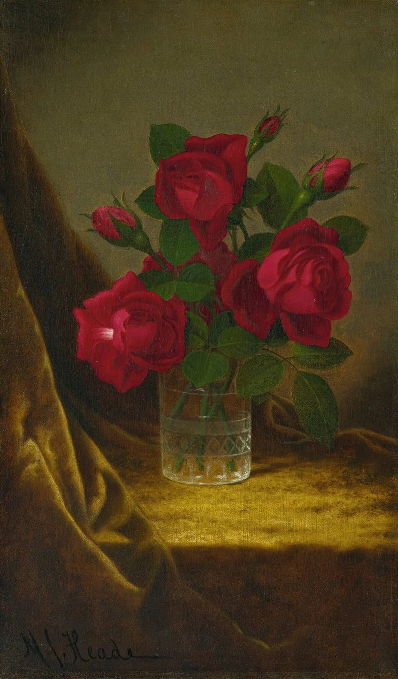 Floral Oil Painting - Red Rose Still Life Hand - Painted Canvas - Oil Painting Haven