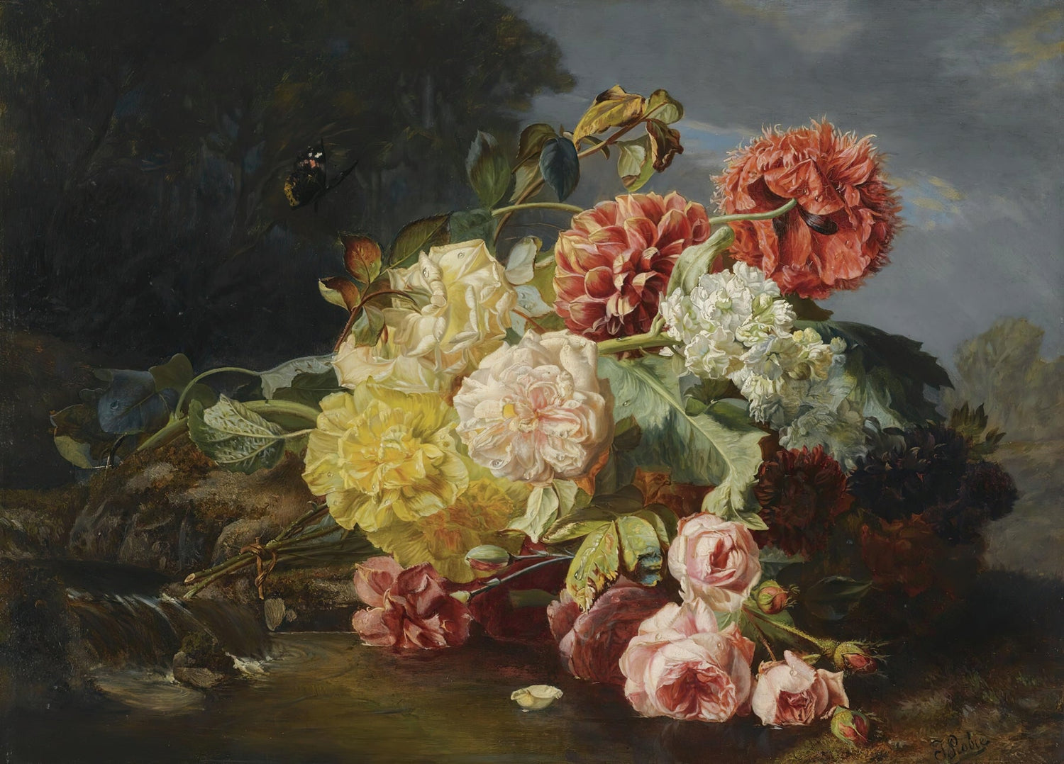 Floral Oil Painting - Romantic Flower Still Life Hand - Painted - Oil Painting Haven