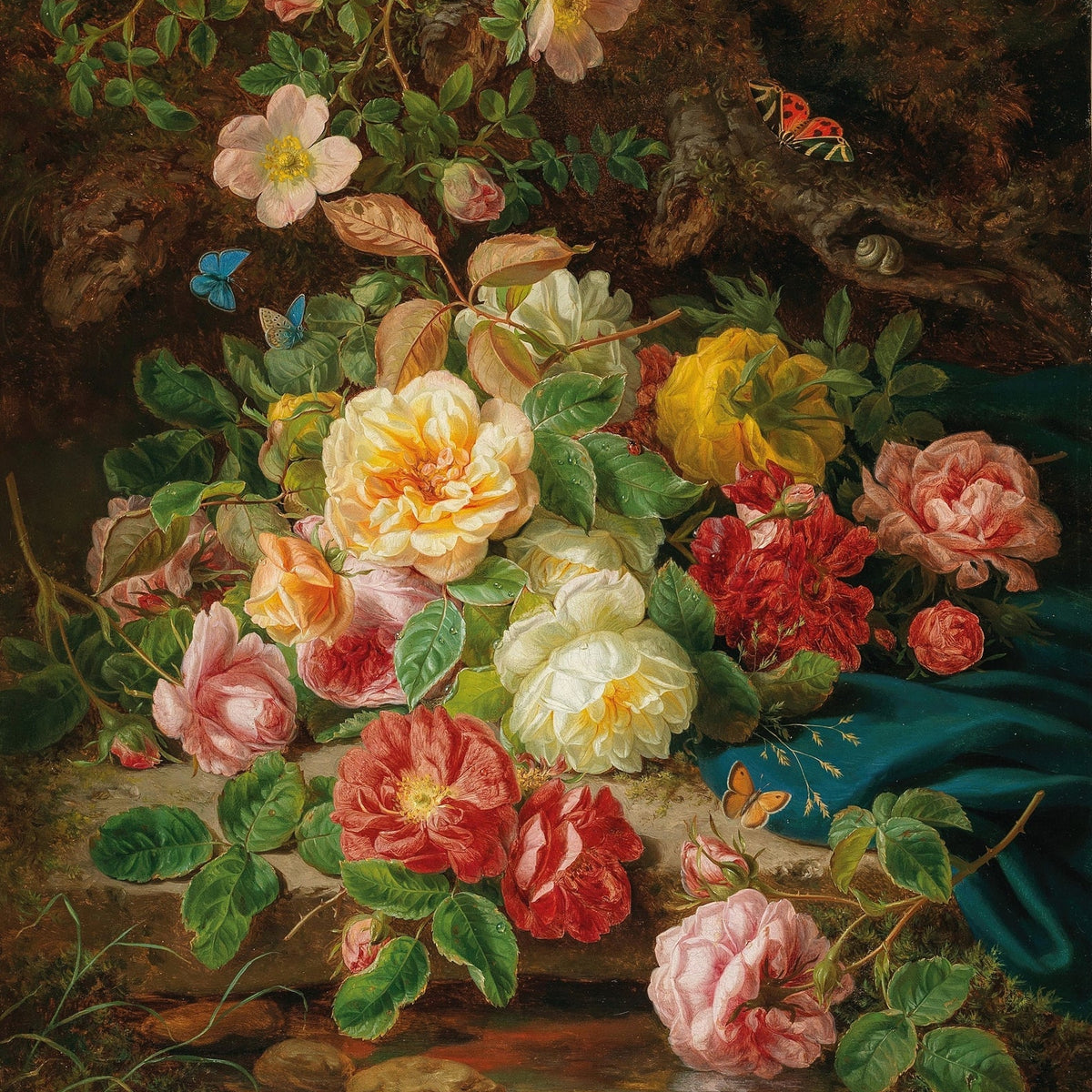 Floral Oil Painting - Romantic Roses Bouquet Hand - Painted Canvas - Oil Painting Haven