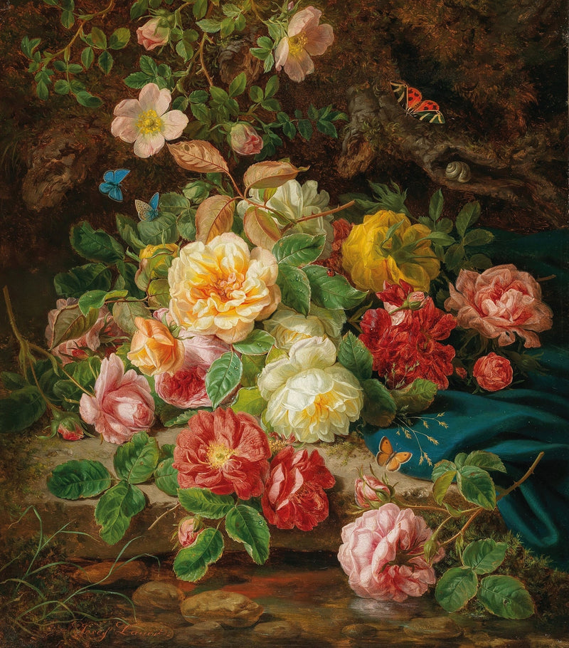 Floral Oil Painting - Romantic Roses Bouquet Hand - Painted Canvas - Oil Painting Haven
