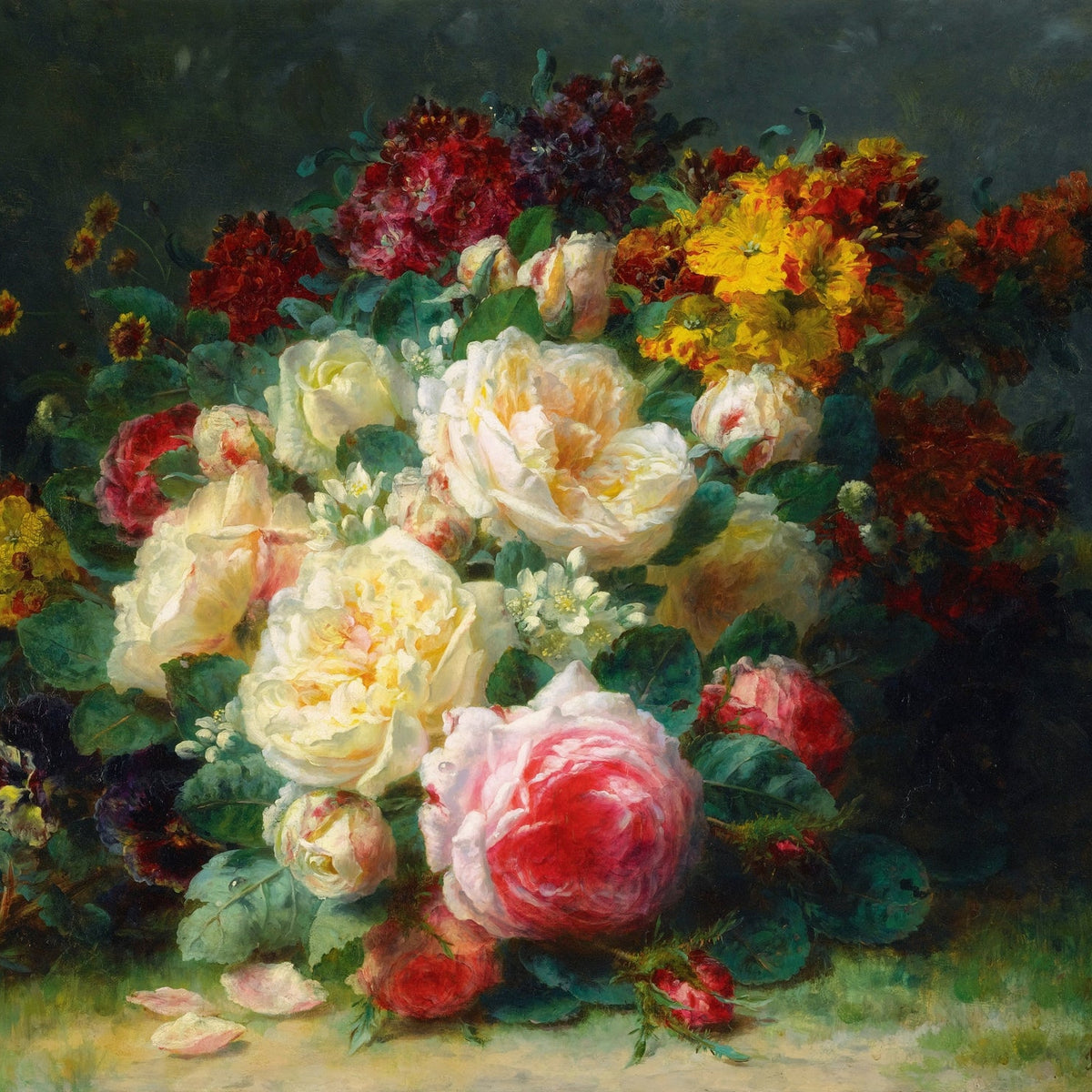 Floral Oil Painting - Rose Bouquet Still Life Hand - Painted Art - Oil Painting Haven