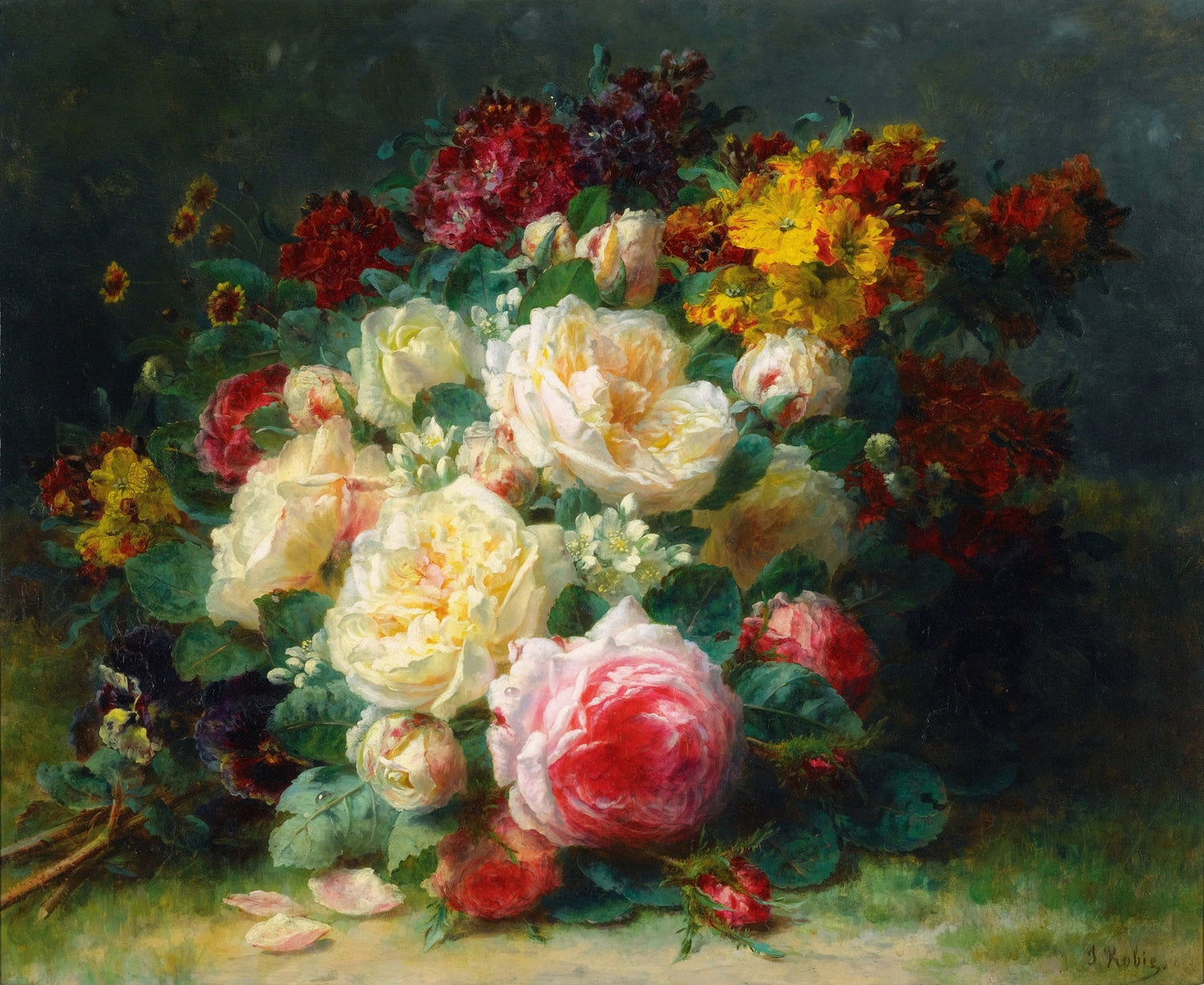 Floral Oil Painting - Rose Bouquet Still Life Hand - Painted Art - Oil Painting Haven