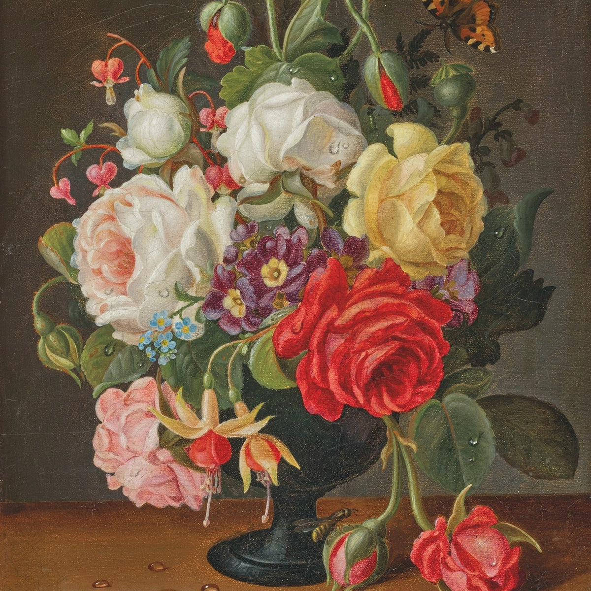 Floral Oil Painting - Roses and Wildflowers Still Life