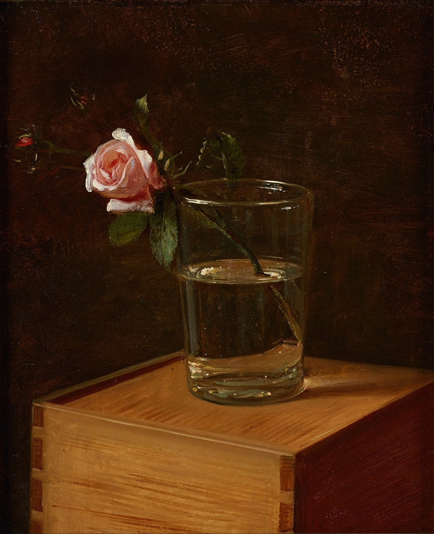 Floral Oil Painting - Single Rose in Glass Hand - Painted Art - Oil Painting Haven