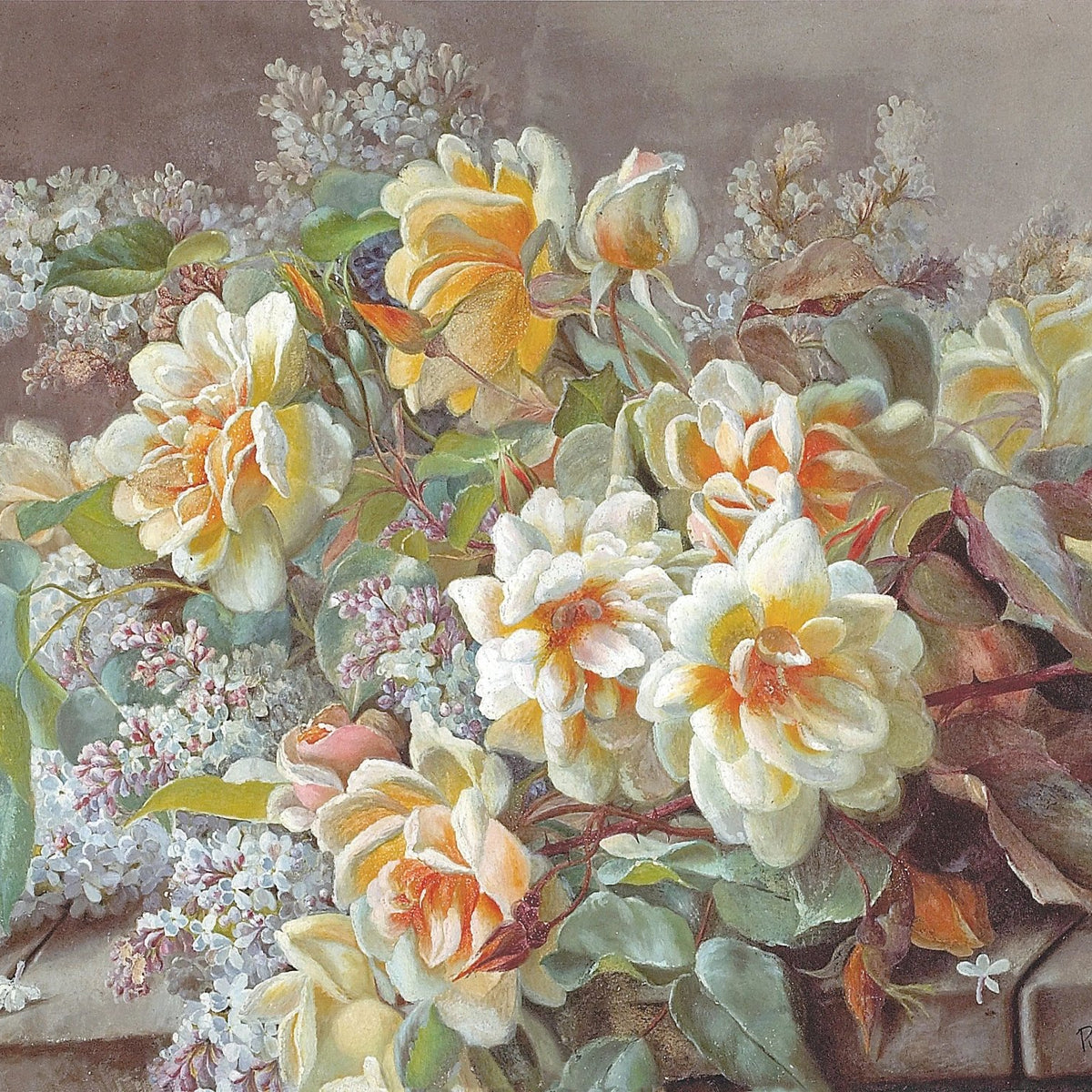 Floral Oil Painting | Soft - Hued Flower Bouquet - Oil Painting Haven