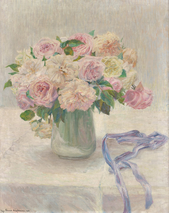 Floral Oil Painting - Soft Pink Roses Hand - Painted Canvas Art - Oil Painting Haven