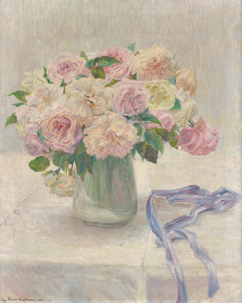 Floral Oil Painting - Soft Pink Roses Hand - Painted Canvas Art - Oil Painting Haven