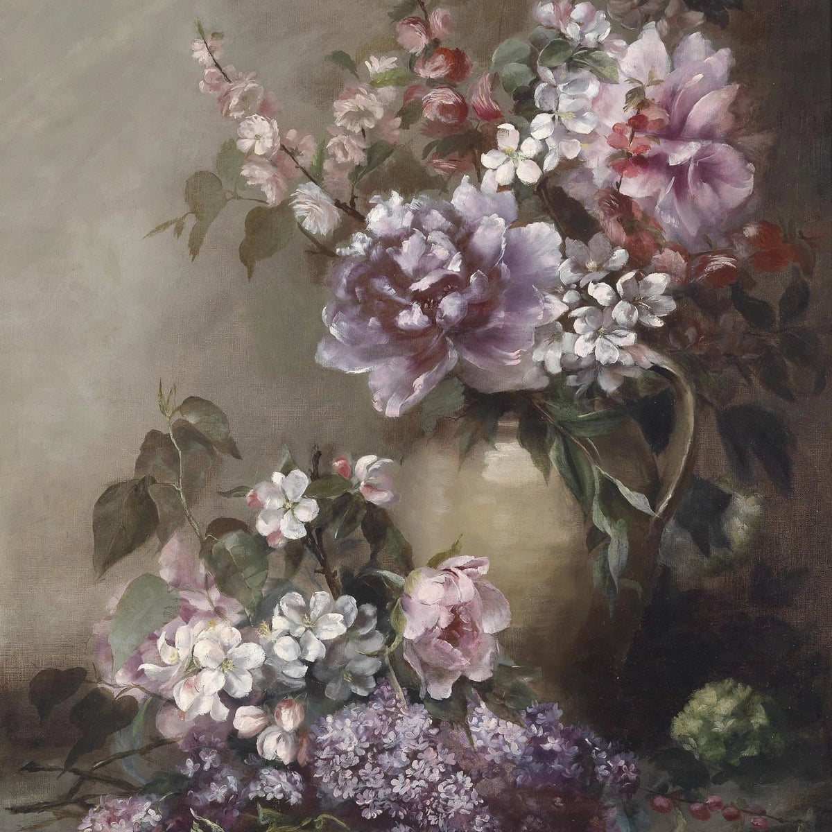 Floral Oil Painting | Soft - Toned Flower Arrangement - Oil Painting Haven