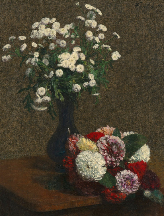 Floral Oil Painting - White Flower Vase Hand - Painted Canvas - Oil Painting Haven