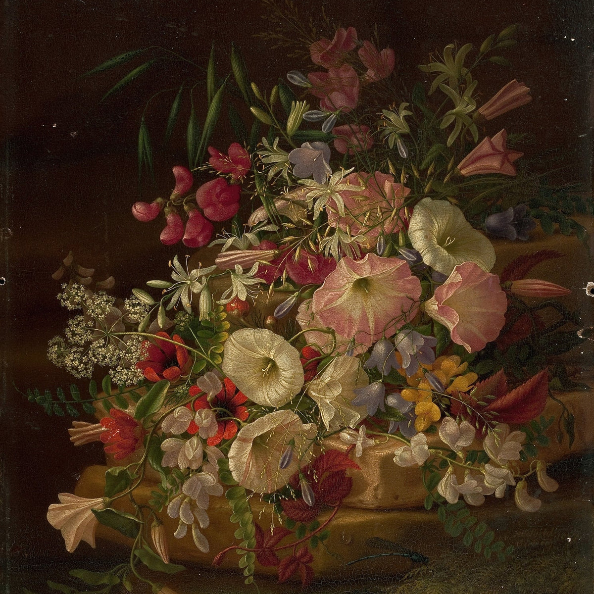 Floral Oil Painting - Wildflower Bouquet Hand - Painted Canvas - Oil Painting Haven
