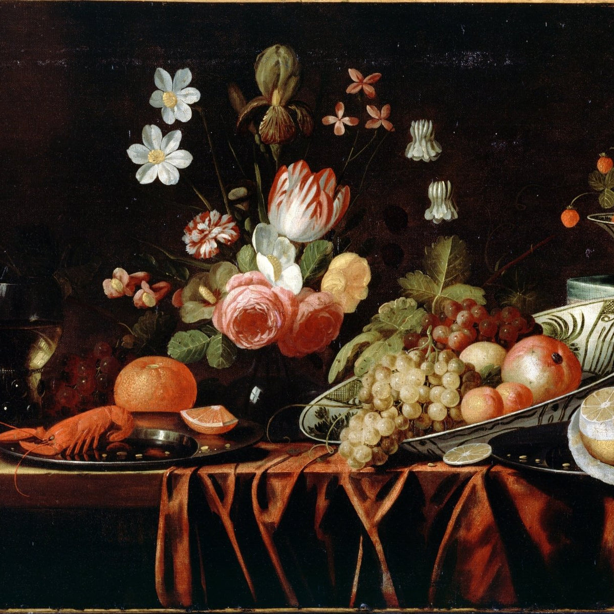 Flower and Fruit Still Life Handmade Canvas – Floral Oil Painting - Oil Painting Haven
