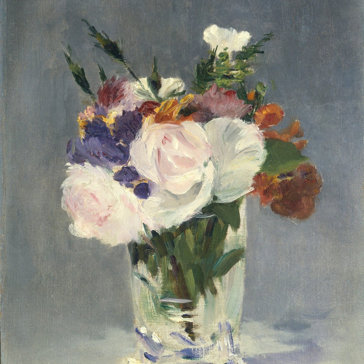 Flowers in Crystal Vase Still Life Hand Painted - Floral Oil Painting - Oil Painting Haven