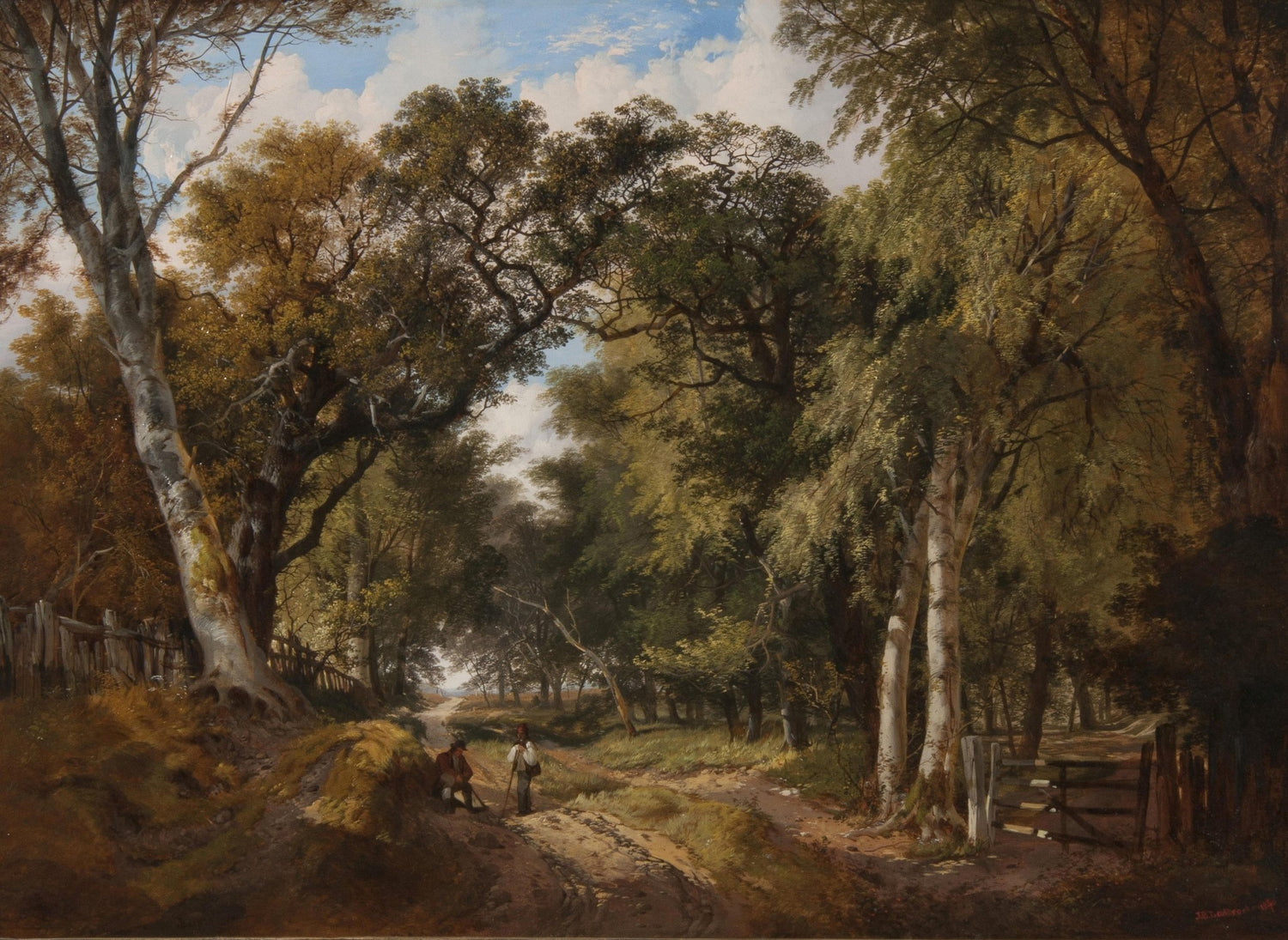 Forest Path with Figures in Soft Light – Landscape Oil Painting - Oil Painting Haven