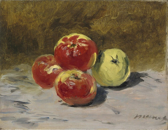 Four Apples on Table by Édouard Manet - Still Life Oil Painting - Oil Painting Haven
