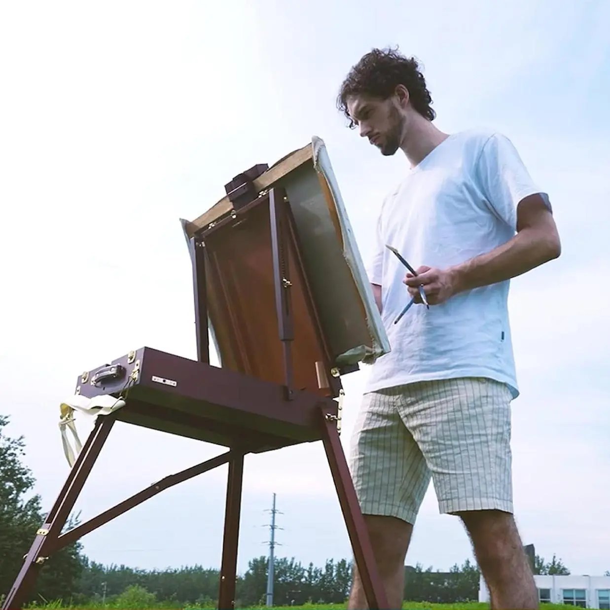 French Plein Air Easel - Adjustable & Portable Painting Easel with Palette - Oil Painting Haven