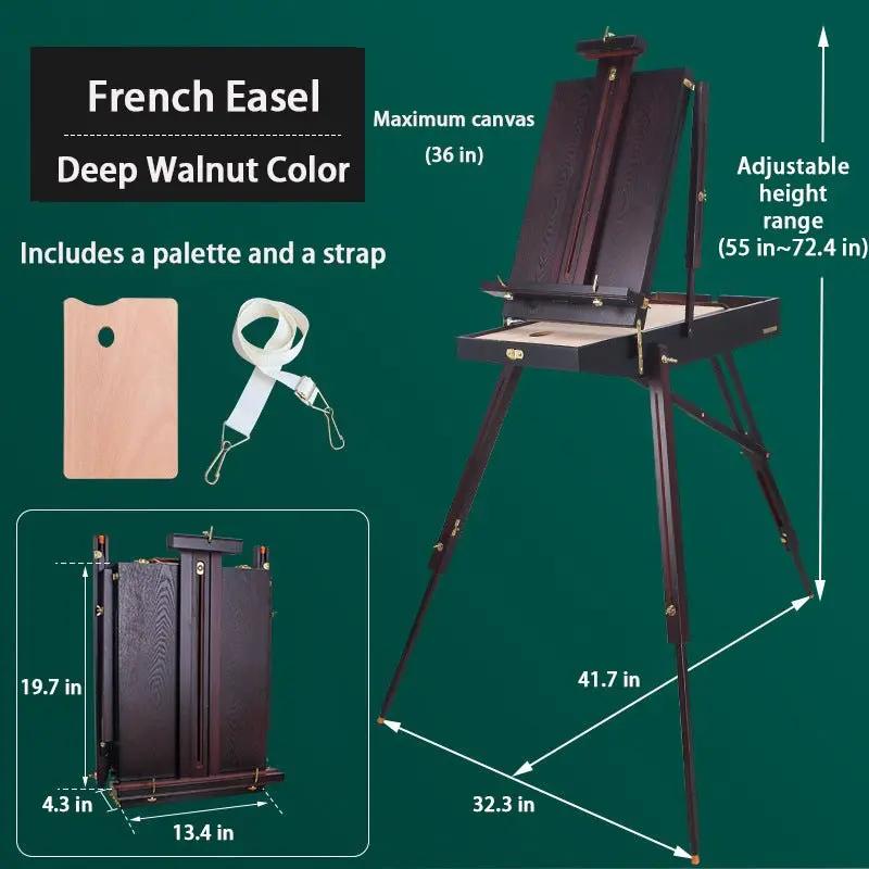 French Plein Air Easel - Adjustable & Portable Painting Easel with Palette - Oil Painting Haven